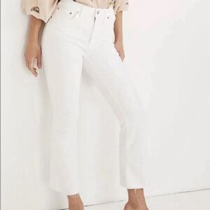 MADEWELL Cali Demi-Boot Jeans White Raw Hem 24 T